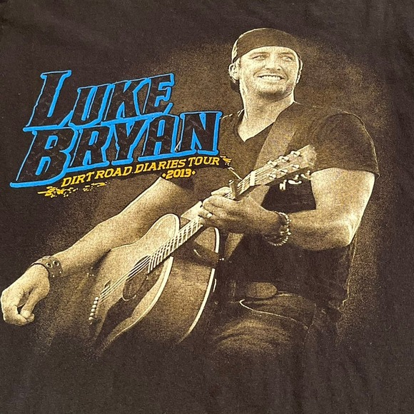 Luke Bryan‎ Dirt Road Diaries Tour 2013 black medium graphic t-shirt - Picture 1 of 7